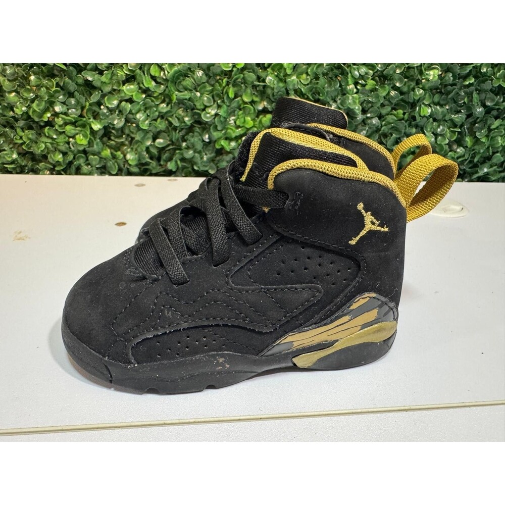 Size 6 Toddler Kid's Jordan MVP Stretch Lace Sneakers Black/Gold